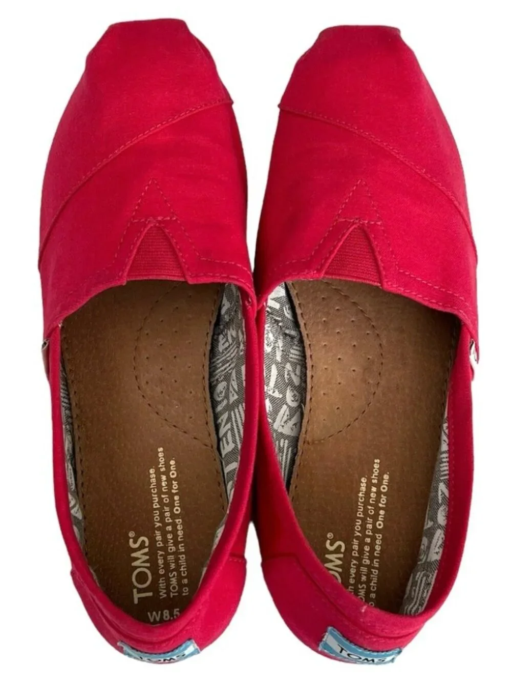 TOMS Alpargata Magenta Pink Canvas Shoes Size 8.5